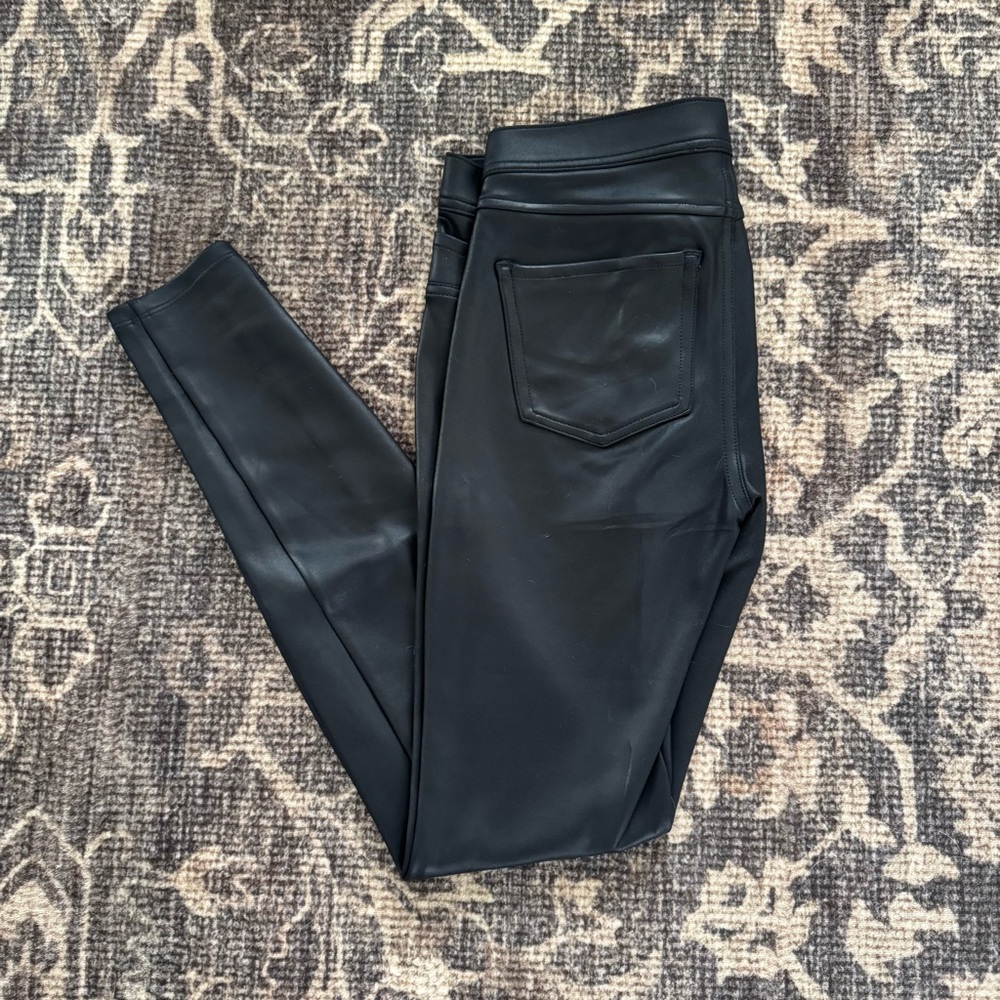 Express Black Faux Leather Trousers